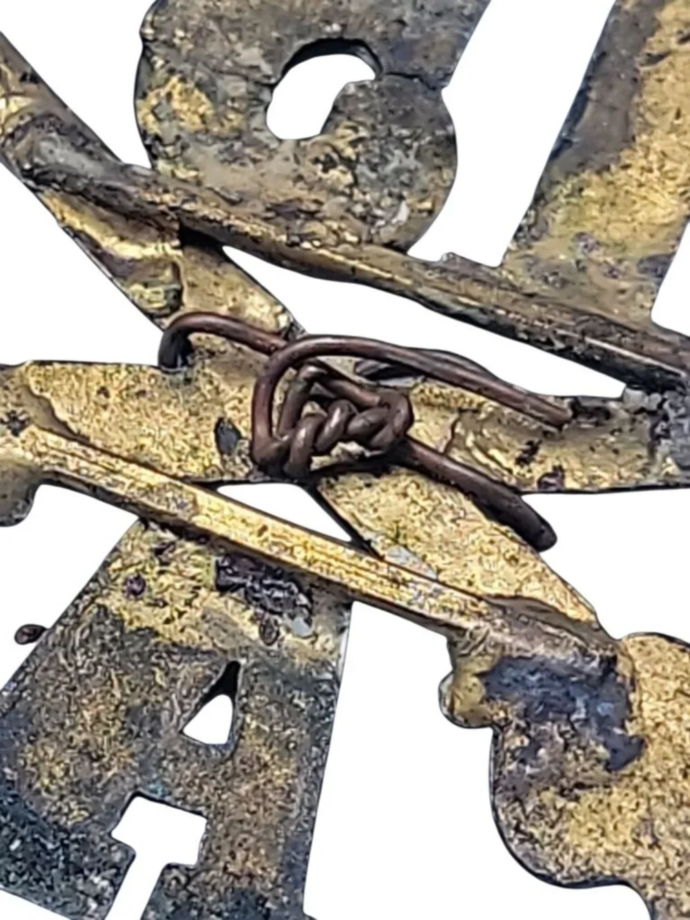 Antique US Army M1896 15th Infantry Regiment Company A Crossed Rifles Hat Pin